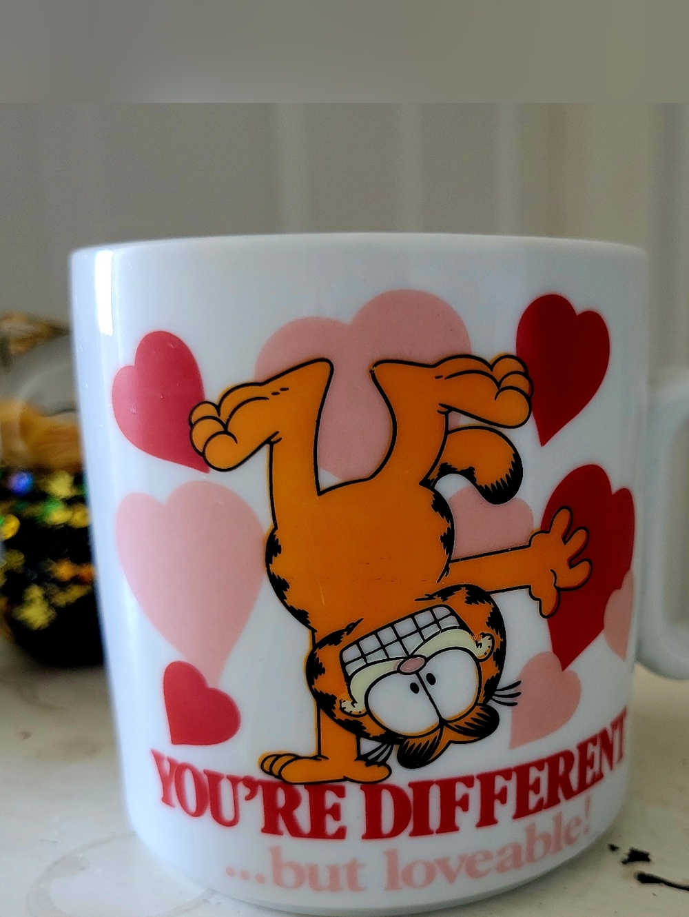 Enesco | 90s VTG Garfield 'You're Different' Valentine Heart Mug 8oz